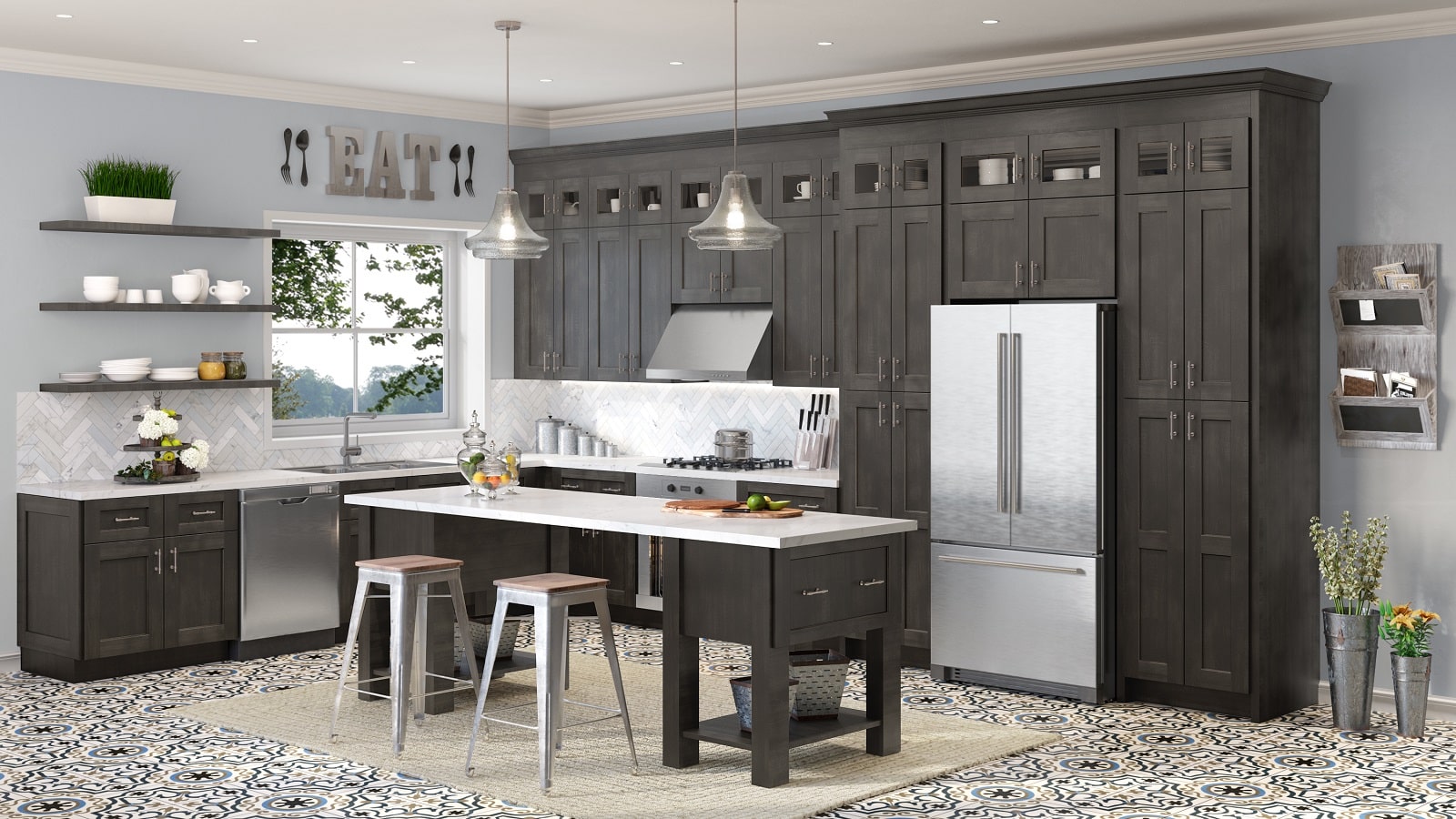 Charcoal Grey Shaker Ready To Assemble Kitchen Cabinets The