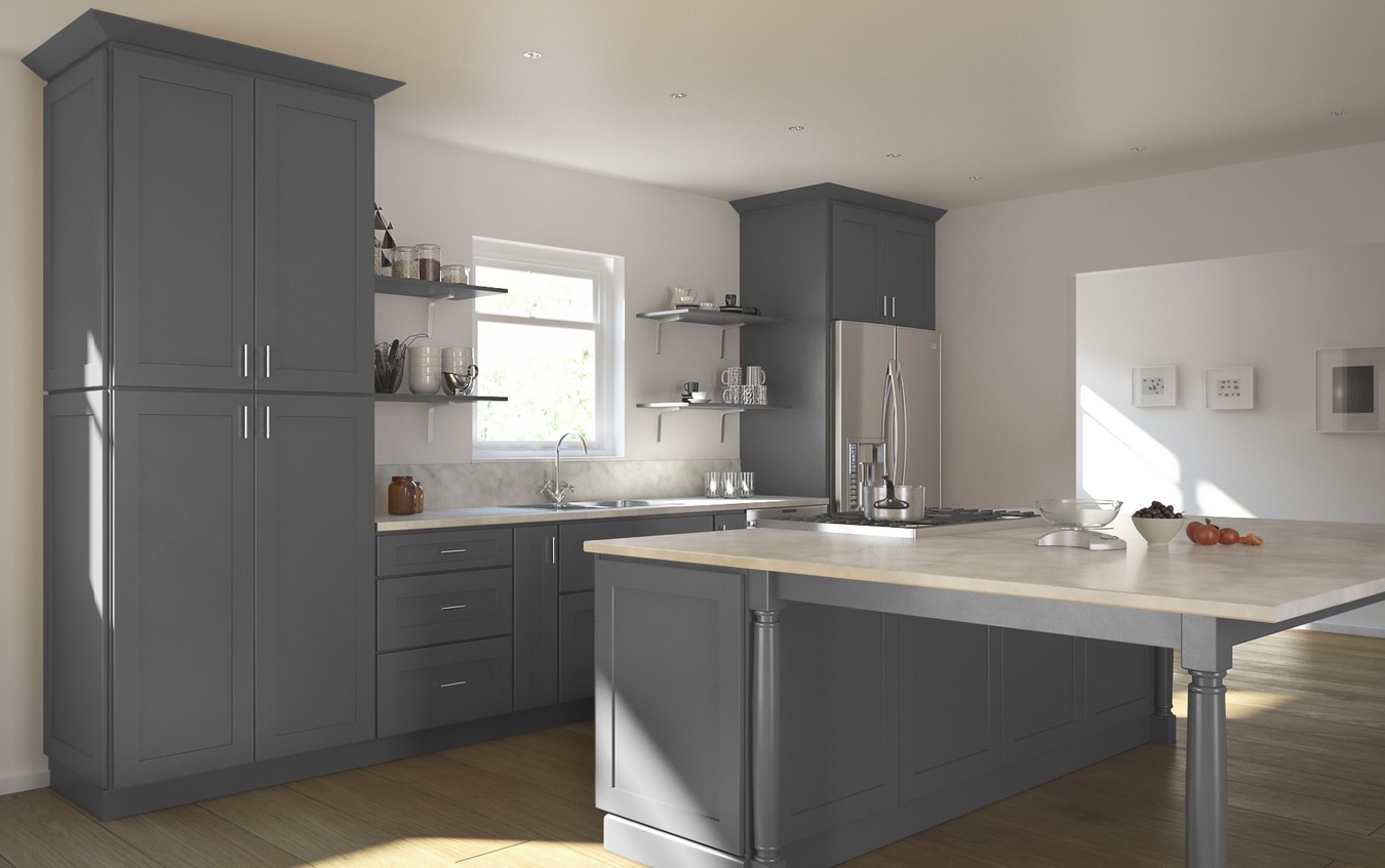 Graphite Grey Shaker - Ready To Assemble Kitchen Cabinets ...