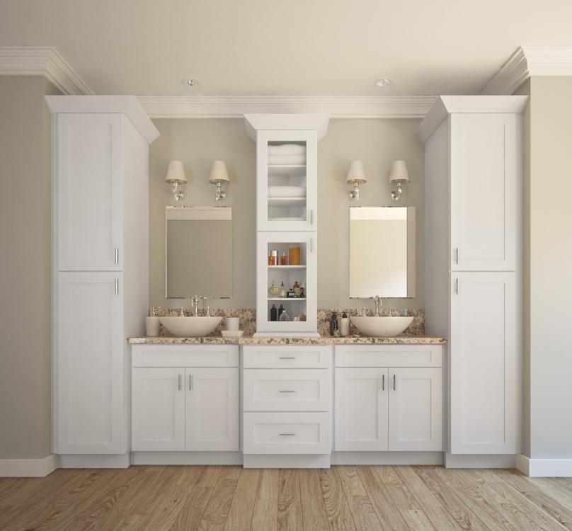 Assembled Sink Base Kitchen Cabinet in White with False Drawer