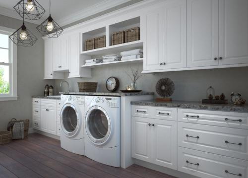 Pre Assembled Laundry Room Cabinets, What Height To Install Laundry Room Cabinets