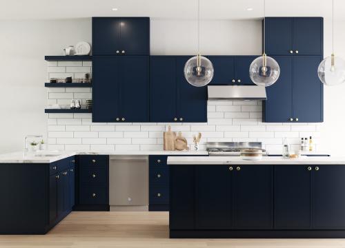 Portland Navy Blue Pre-Assembled Kitchen Cabinet
