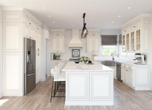 Cream And Off White Kitchen Cabinets, Off White Kitchen Cabinets With Granite Countertops