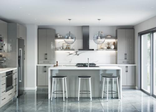 Milan Grey Gloss Pre-Assembled Kitchen Cabinets