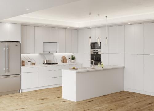 Milan White Matte Pre-Assembled Kitchen Cabinets