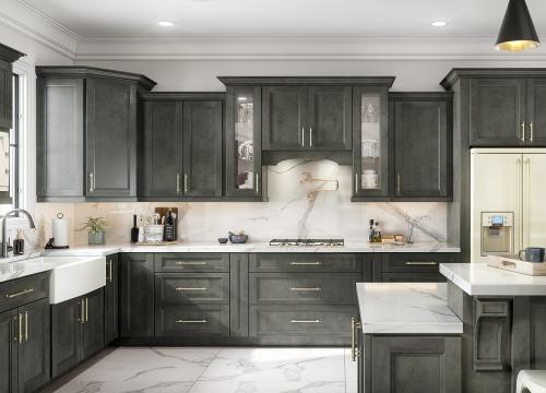 Ready To Assemble Kitchen Cabinets, Dark Grey Distressed Kitchen Cabinets