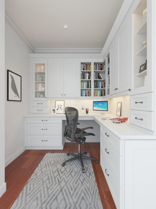 Aspen White Shaker Rta Office Cabinets, Home Office Cabinets