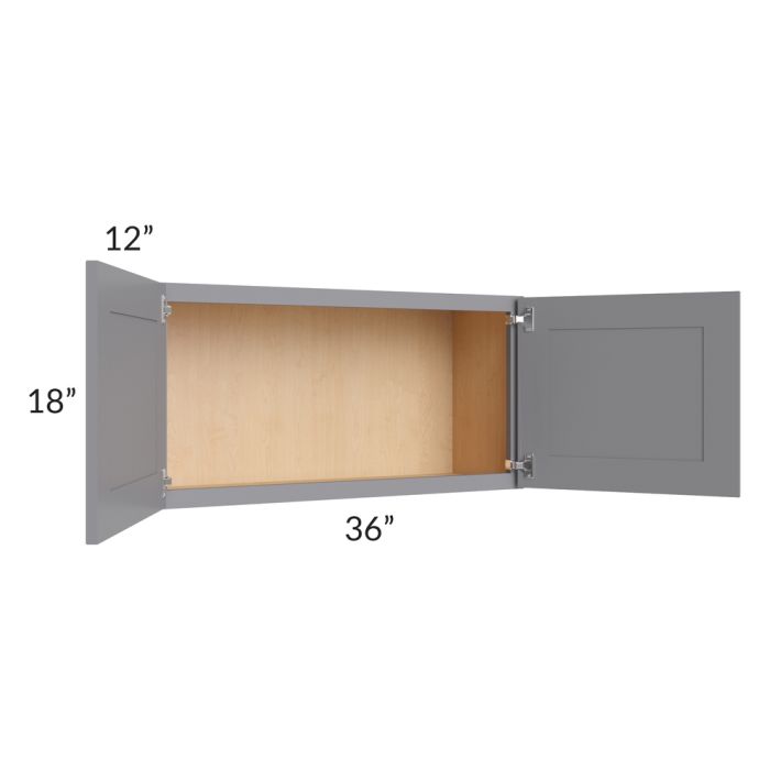 Graphite Grey Shaker 36x18 Wall Cabinet