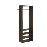Premium Tower Closet Storage Wall Mounted Wardrobe Organizer Kit System with Adjustable Shelves and Hanging Rod