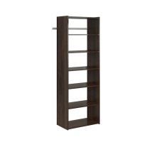 Essential Shelf Tower Closet Storage Wall Mounted Organizer Kit System with Shelves and Hanging Rod