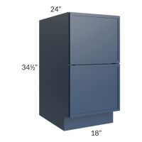 Portland Navy Blue 18" 2-Drawer Base Cabinet