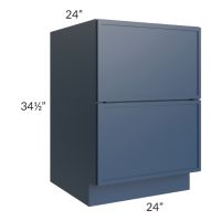 Portland Navy Blue 24" 2-Drawer Base Cabinet