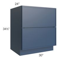 Portland Navy Blue 30" 2-Drawer Base Cabinet 
