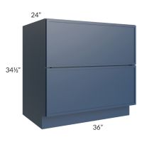 Portland Navy Blue 36" 2-Drawer Base Cabinet 