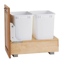 Bottom Mount Double Pullout Waste Container - Fits an 18" Wide Base Cabinet (Rev-A-Shelf)