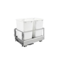 Aluminum Double Trash Container Pullout for an 18" Base Cabinet 