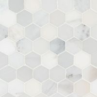Arabescato Carrara 2" Hexagon Honed Tile
