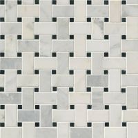 Arabescato Carrara Basketweave Mosaic Tile