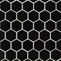 Black 2" Hexagon Matte Tile