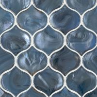 Blue Shimmer Arabesque 8mm Mosaic Tile