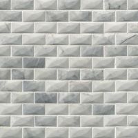 Carrara White 1" x 2" 3D Mosaic Tile