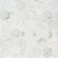 Carrara White 2" Hexagon Honed Mosaic Tile