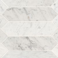 Carrara White 3" x 12" Picket Honed Tile