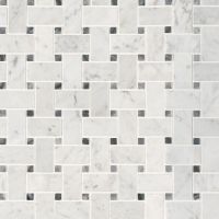 Carrara White Basketweave Honed Tile