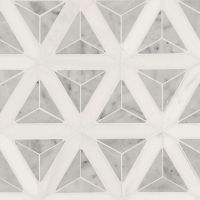 Carrara White Faceted Polished Geometric Tile