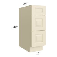 Casselton Ivory 12" 3-Drawer Base Cabinet