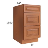 Lexington Cinnamon Glaze 18" 3-Drawer Base Cabinet 