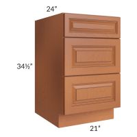 Lexington Cinnamon Glaze 21" 3-Drawer Base Cabinet 