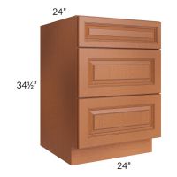 Lexington Cinnamon Glaze 24" 3-Drawer Base Cabinet 