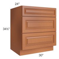 Lexington Cinnamon Glaze 30" 3-Drawer Base Cabinet 