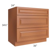 Lexington Cinnamon Glaze 36" 3-Drawer Base Cabinet 