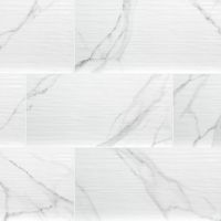 Dymo Statuary Stripe White 12" x 24" Glossy Ceramic Tile