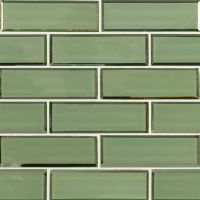 Evergreen Beveled Subway 2" x 6" x 8mm Mosaic Wall Sample