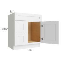 Southport White Shaker 30x21 Vanity Sink Base Cabinet (Door on Right)