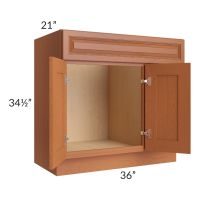 Lexington Cinnamon Glaze 36x21 Vanity Sink Base Cabinet (Doors on Left)
