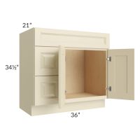 Casselton Ivory 36x21 Vanity Sink Base Cabinet (Doors on Right)