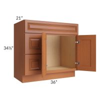 Lexington Cinnamon Glaze 36x21 Vanity Sink Base Cabinet (Doors on Right)