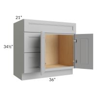 Charlotte Grey 36x21 Vanity Sink Base Cabinet (Doors on Right)
