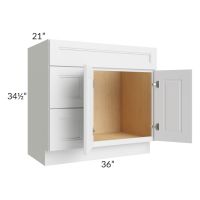 Charlotte White 36x21 Vanity Sink Base Cabinet (Doors on Right)