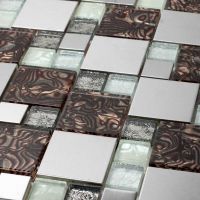 Venetian Glass & Aluminum Tile in Florence - 11.875" x 11.875"