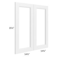 Union White 30x36 Clear Glass Door (Cabinet Sold Separately)