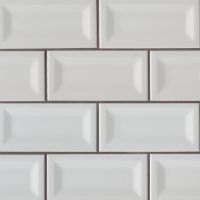 Gray Glossy 3 x 6 Inverted Beveled Tile