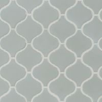 Gray Glossy Arabesque Mosaic Wall Tile