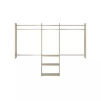 Deluxe Starter Closet Storage Wall Mounted Wardrobe Organizer System Kit with Shelves and Rods