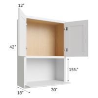 Belfast White 30x42 Microwave Wall Cabinet