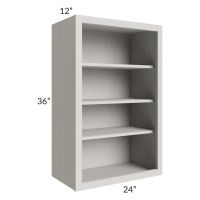 Midtown Light Grey Shaker 24x36 Wall Cabinet (No Doors) To Be Used With Glass Doors