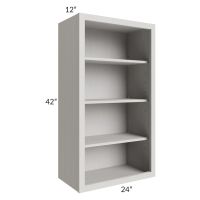 Midtown Light Grey Shaker 24x42 Wall Cabinet (No Doors) To Be Used With Glass Doors